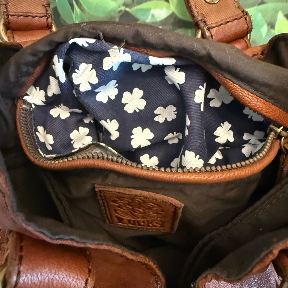 Vintage Lucky Brand Leather Hobo Satchel Bag - Picture 12 of 14